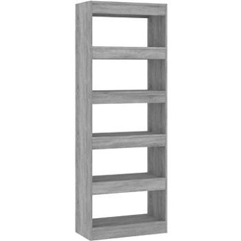 Shumee deliaca stena sivá sonoma 60 × 30 × 166 cm drevotrieska, 813609