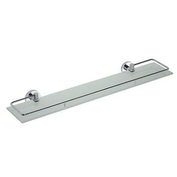 SAPHO X-ROUND E polička sklenená s výklopnou hrazdou 600 × 130 mm, chróm (XR600)