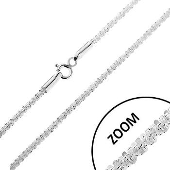 Ligotavá strieborná 925 retiazka - husto spájané očká do špirály, šírka 2 mm, dĺžka 550 mm