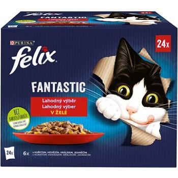 Felix Fantastic s kuraťom, hovädzím, králikom, jahňacím v želé 24× 85 g (7613039733035)