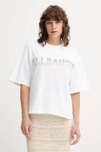 Bavlnené tričko AllSaints AMELIE dámske, biela farba, W123JC