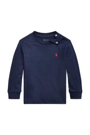 Detská bavlnená košeľa s dlhým rukávom Polo Ralph Lauren tmavomodrá farba, jednofarebná, 320843804002