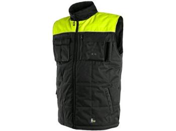 Pánska zimná vesta SEATTLE, fleece, čierno-žltá, vel. 3XL