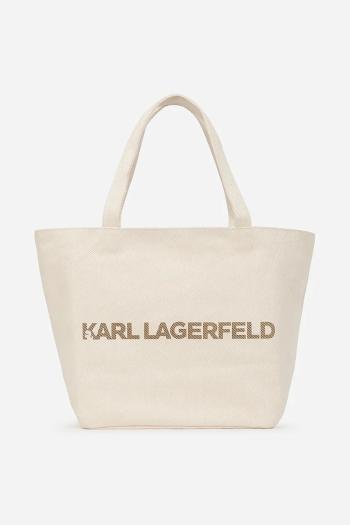 Obojstranná kabelka Karl Lagerfeld béžová farba, A2W50024