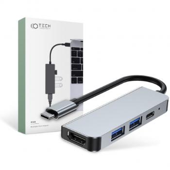 Tech-Protect V2 HUB adaptér 2x USB / USB-C / HDMI, sivý