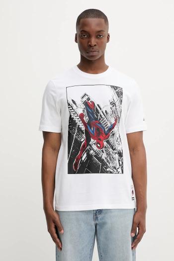 Bavlnené tričko adidas Spiderman T-S pánske, biela farba, s potlačou, JL5556