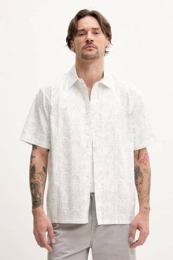 Bavlnená košeľa Resteröds Ron Shirt pánska, biela farba, voľný strih, s klasickým golierom, 10251.7410