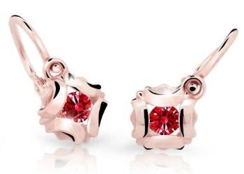 Cutie Jewellery Slušivé detské náušnice z ružového zlata C2216-10-X-4 červená