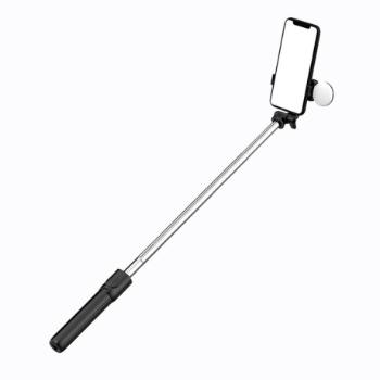 MG Telescopic Bluetooth selfie tyč s LED svetlom 0.71m, čierna