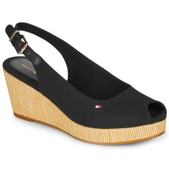 Tommy Hilfiger  ICONIC ELBA SLING BACK WEDGE  Sandále Čierna