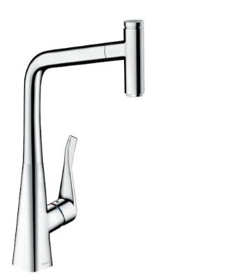 Drezová batéria Hansgrohe Metris Select M71 s vytahovací sprškou chrom 14884000