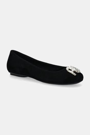 Semišové baleríny Furla Ballet Ballerina čierna farba, YJ02BAL C10000 O6000