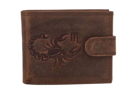 Pánska peňaženka MERCUCIO svetlohnedá embos škorpión 2911927
