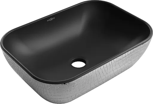 MEXEN - Rita umývadlo na dosku 45 x 32, čierna mat/strieborná vzor 21084572