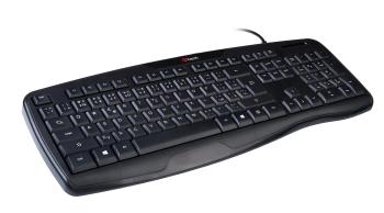 Klávesnice C-TECH KB-107 USB, ERGO,  černá, CZ/SK