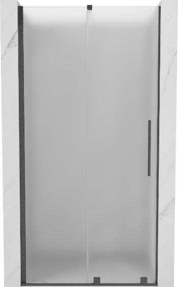 MEXEN/S - Velár posuvné sprchové dvere 90 cm, dekor, grafit kartáčovaná 871-090-000-31-66