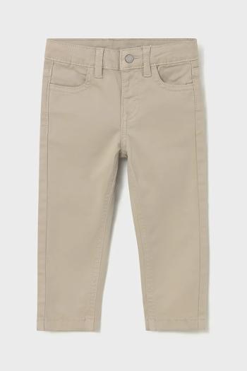 Nohavice pre bábätká Mayoral slim fit basic béžová farba, jednofarebné, 563