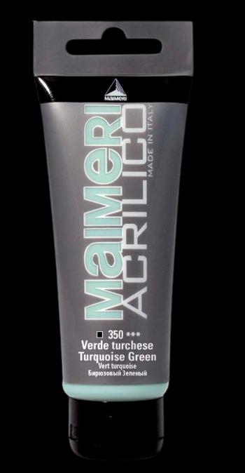 MAIMERI ACRILICO - Akrylové farby 350 - turquoise green, 0,2 L