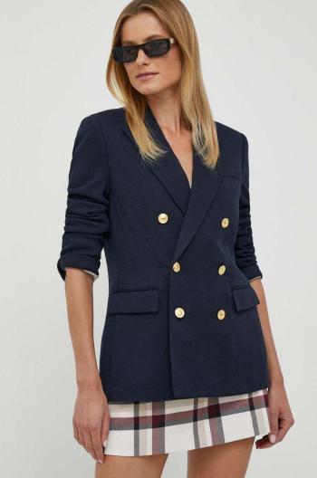 Sako s prímesou vlny Polo Ralph Lauren tmavomodrá farba, dvojradové, jednofarebné, 211910134