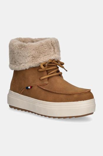Snehule U.S. Polo Assn. ICY hnedá farba, ICY001W/DHF1
