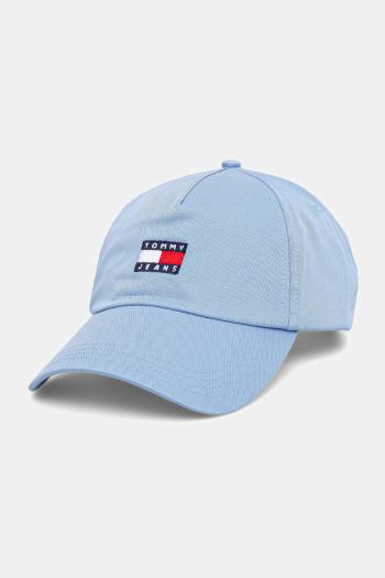 Bavlnená šiltovka Tommy Jeans béžová farba, s nášivkou, AW0AW16991
