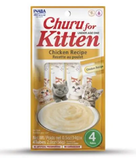 Inaba Churu Kitten cat kura maškrta pre mačiatka 4tuby 56g