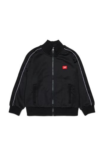 Detská mikina Diesel SLOCKD SWEAT-SHIRT čierna farba, s nášivkou, J02490