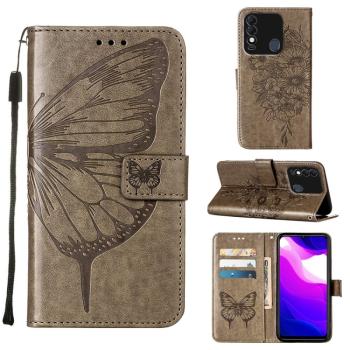 ART Peňaženkový kryt Tecno Spark 8 BUTTERFLY šedý