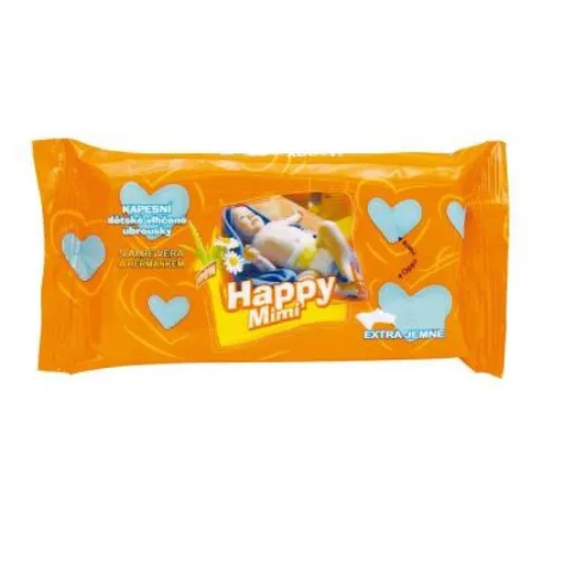 HAPPY MIMI Detské toaletné vlhčené obrúsky s aloe 72 ks