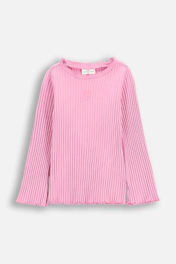 Detské tričko s dlhým rukávom Coccodrillo ružová farba, MAXITROPIC GIRL KIDS