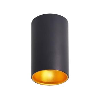 STROPNÉ SVIETIDLÁ TUBA ČIERNA 1X15W GU10 REFLEXNÉ ZLATÉ STR. 7 cm