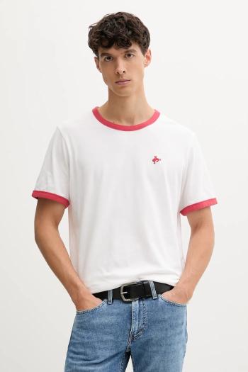 Bavlnené tričko Levi's pánske, biela farba, s nášivkou, 003R5