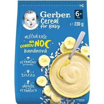 GERBER Cereal mliečna kaša Dobrú noc banánová 230 g (8445290501752)
