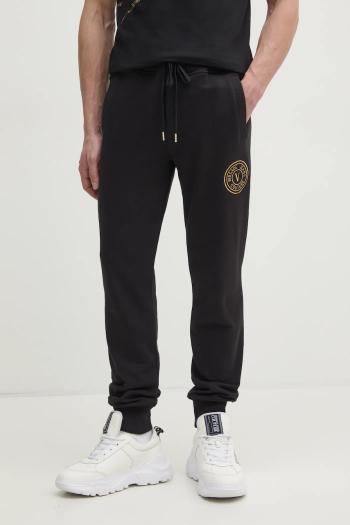 Bavlnené tepláky Versace Jeans Couture pánske, čierna farba, s nášivkou, 78GAAT00 CF01T
