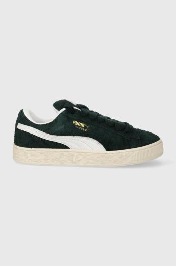 Kožené tenisky Puma Suede XL Hairy zelená farba, 397241