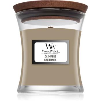 Woodwick Cashmere vonná sviečka s dreveným knotom 85 g