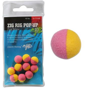 Giants fishing penové plávajúce boilie zig rig pop up pink yellow 10 ks-10 mm