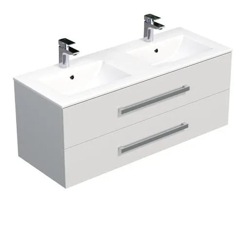 Kúpeľňová skrinka s umývadlom SAT Cube Way 120x53x46 cm biely lesk CUBE461202BIMOD