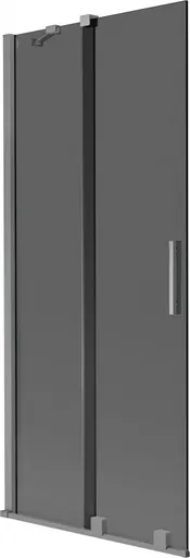 MEXEN/S - Velár dvojkrídlová posuvná vaňová zástena 80 x 150, grafit, grafit metal 896-080-000-41-95
