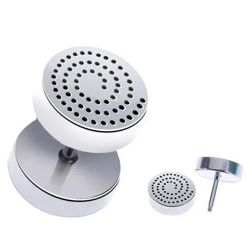 Okrúhly fake plug z chirurgickej ocele s bodkovanou špirálou