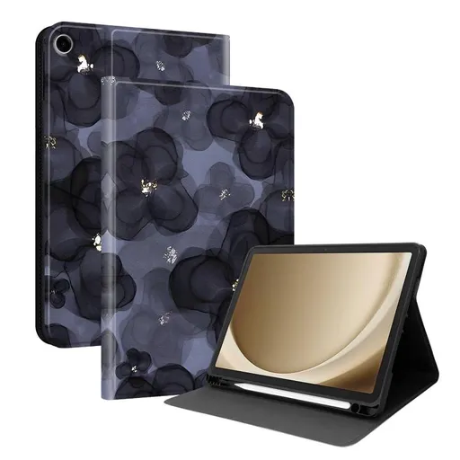 ART Zaklápacie puzdro pre Samsung Galaxy Tab A9+ / Galaxy Tab A11+ INK BLUE FLOWER