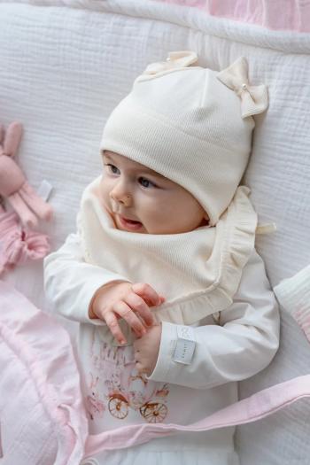 Detská čiapka Jamiks SIESTA béžová farba biela, z tenkej pleteniny, JWH019