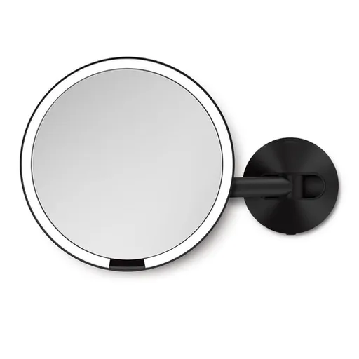 Simplehuman kozmetické zrkadlo na stenu SENSOR LED osvetlenie 5x zväčšenie sieťové čierne ST3065