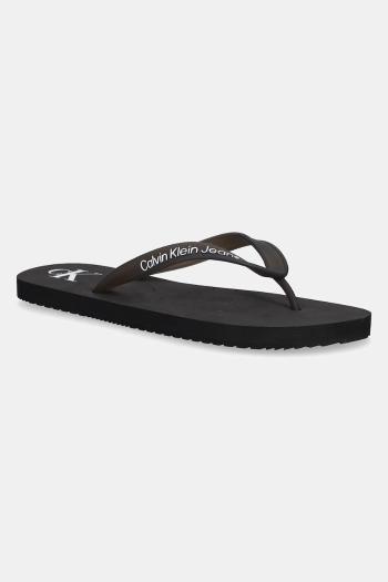 Šľapky Calvin Klein Jeans BEACH SANDAL TRANSPARENT TPU čierna farba, YM0YM01267