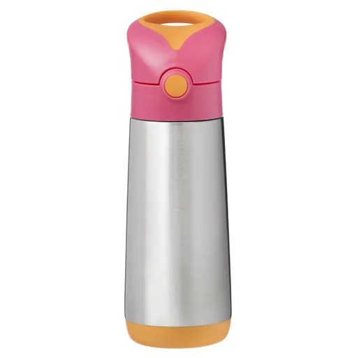 B.BOX Termoska na pitie so slamkou ružová/oranžová 12m+ 500 ml