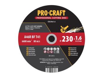 Kotúč rezný PROCRAFT 230x1,6mm