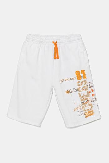 Detské bavlnené šortky Guess biela farba, nastaviteľný pás L5GD06 KA6R4