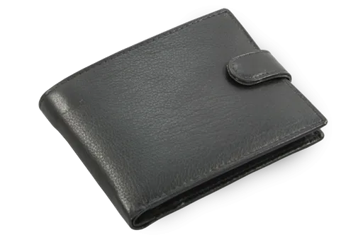 Čierna pánska kožená peňaženka so zápinkou 513-2007-60