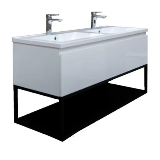 Kúpeľňová skrinka s umývadlom SAT B-Way biela lesk BWAY120WU