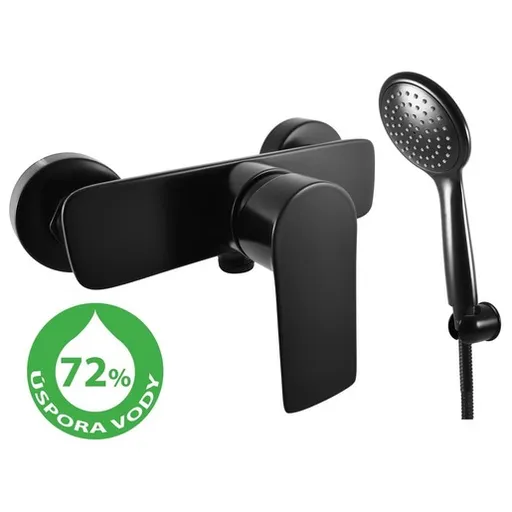 Sprchová batéria RAV SLEZÁK Vltava so sprchovacím setom 150 mm čierna VTE481.5/1CMAT